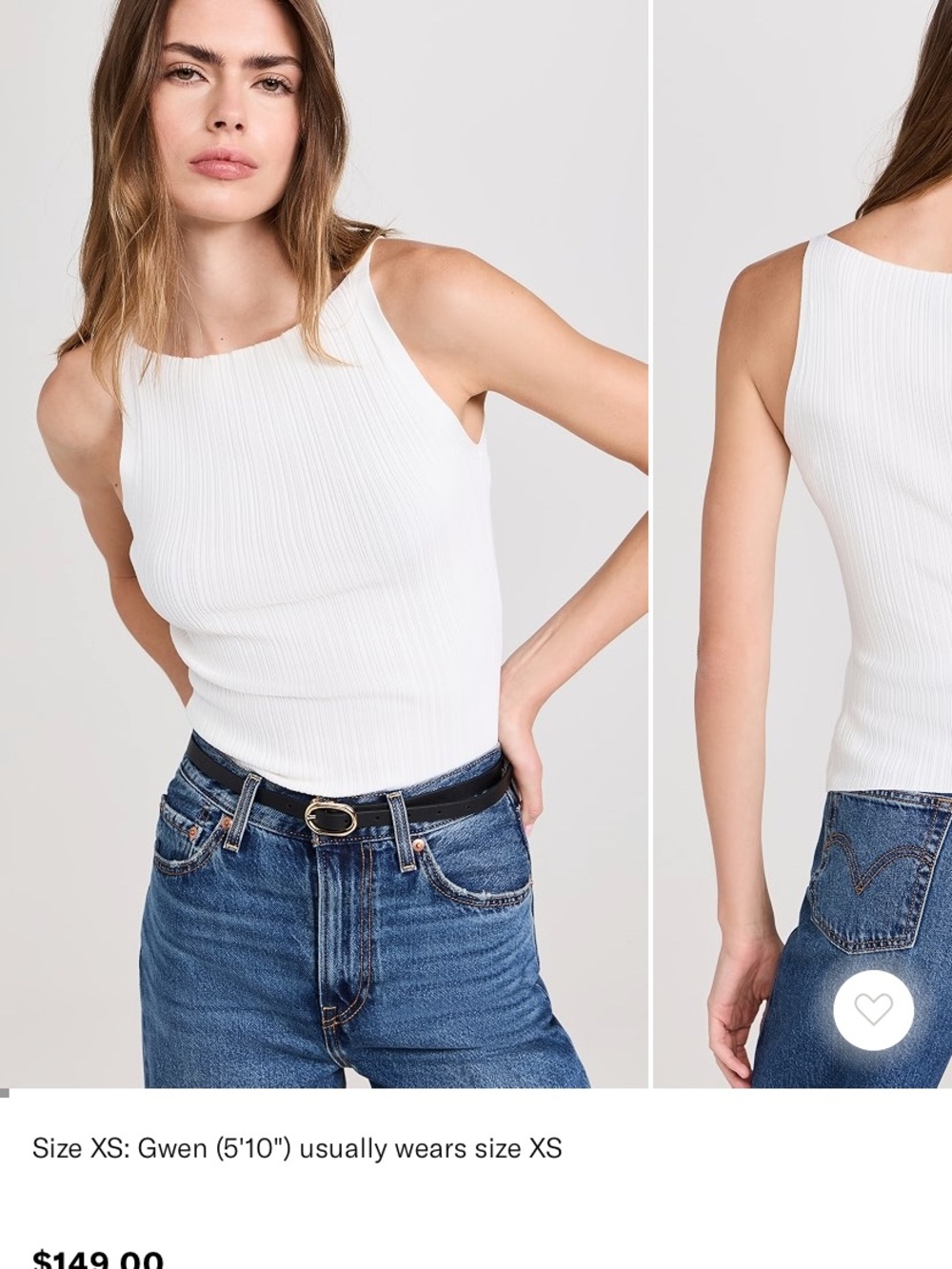 PAIGE yuelia white ribbed Tank